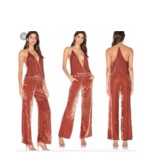 Young fabulous and broke velvet jumpsuit medium